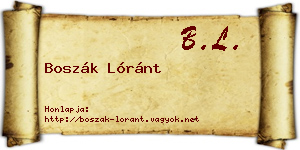 Boszák Lóránt névjegykártya